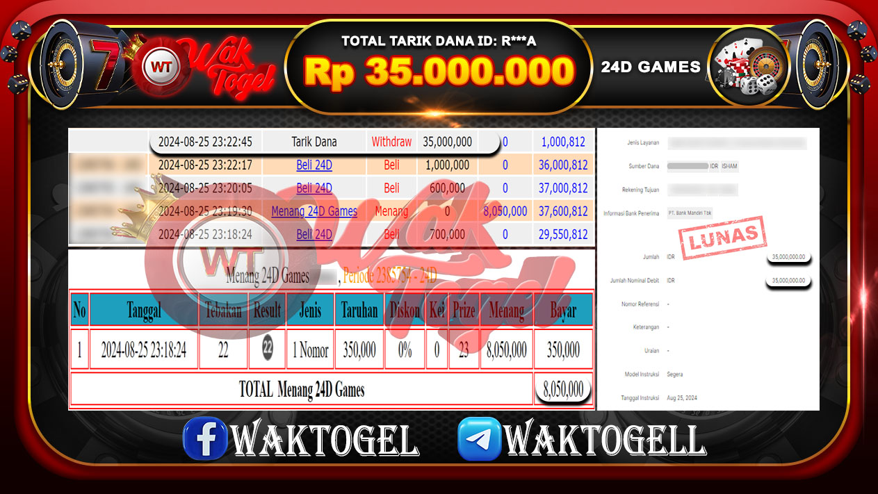 BUKTI PEMBAYARAN 24D GAMES WAKTOGEL