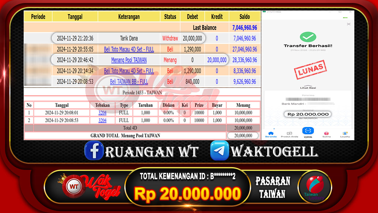 BUKTI PEMBAYARAN TAIWAN WAKTOGEL