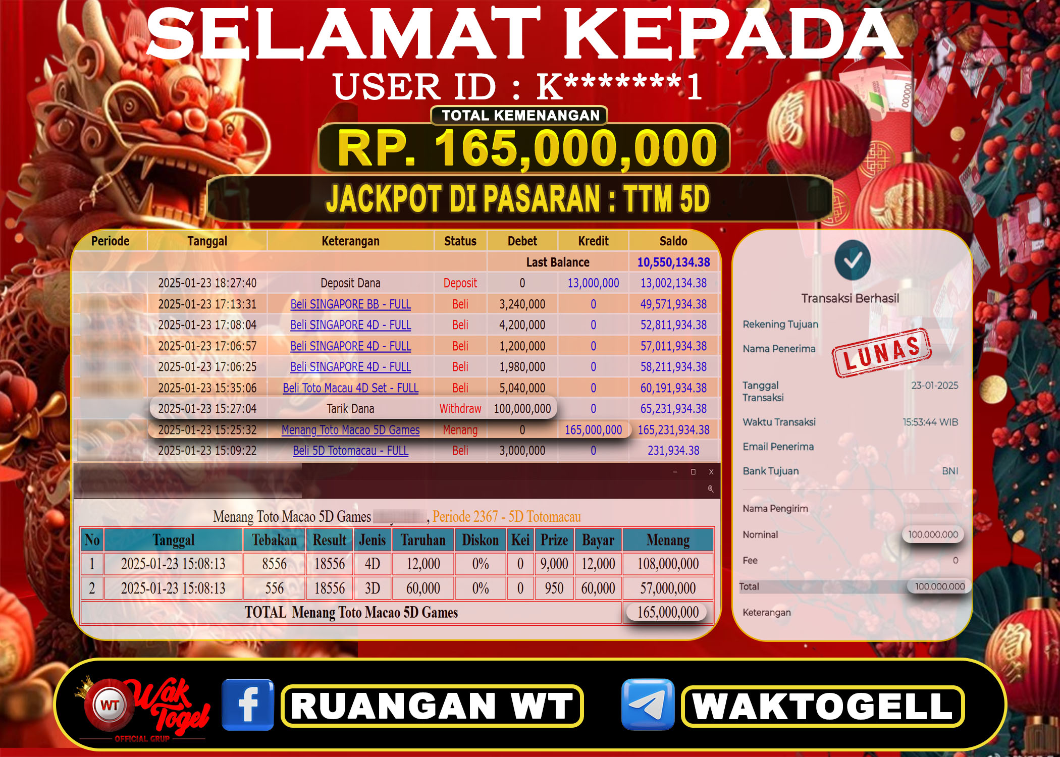 BUKTI PEMBAYARAN TOTO MACAU 5D WAKTOGEL