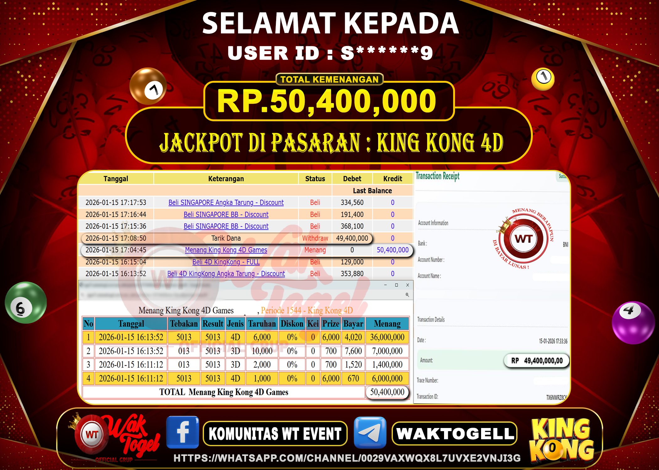 BUKTI PEMBAYARAN KING KONG 4D WAKTOGEL