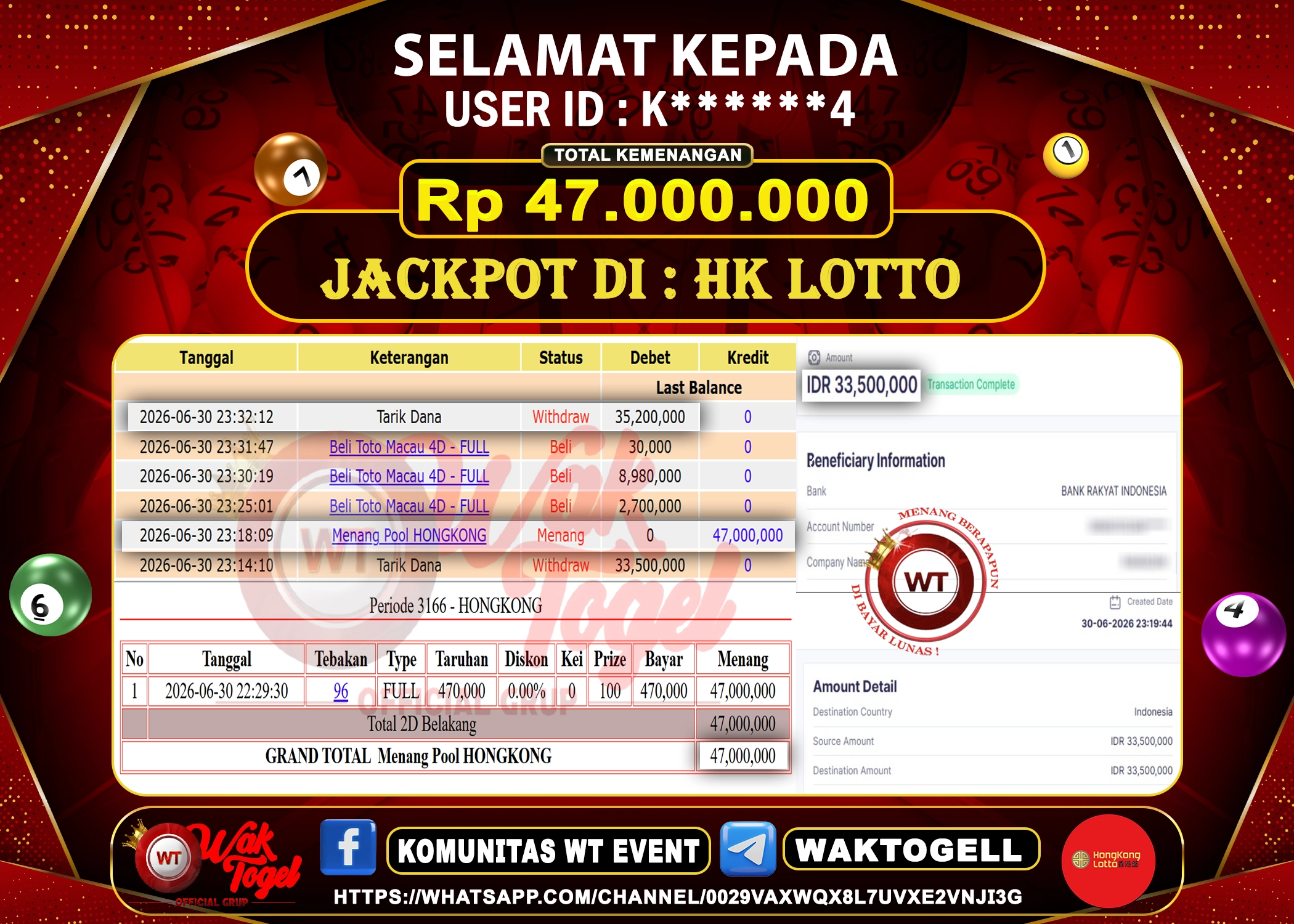 BUKTI PEMBAYARAN HONGKONG LOTTO WAKTOGEL