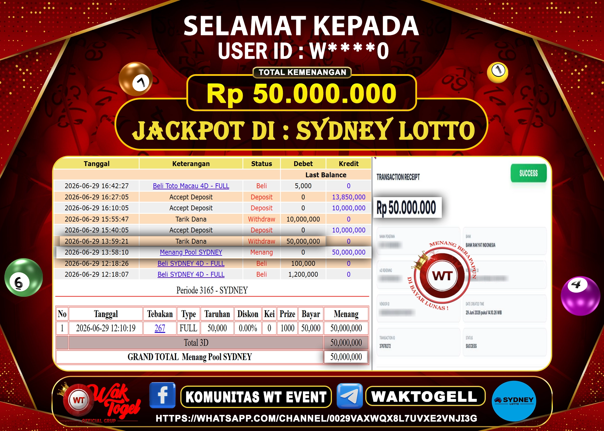 BUKTI PEMBAYARAN SYDNEY LOTTO WAKTOGEL